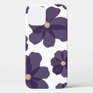 Floral seamless pattern with hand drawn purple cos iPhone 12 case