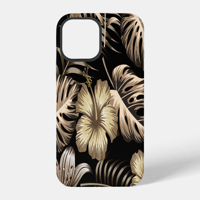 Floral Seamless Pattern with Leaves. iPhone Case (Back)