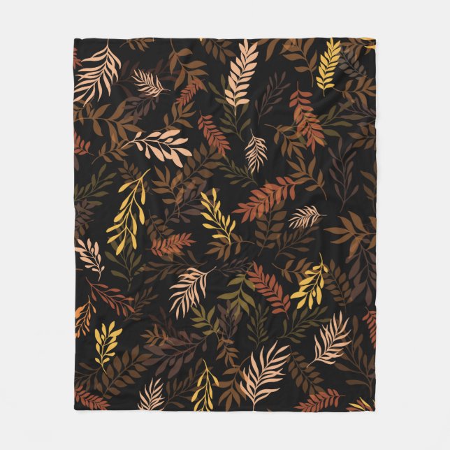 Floral seamless pattern with leaves. Seamless patt Fleece Blanket (Front)