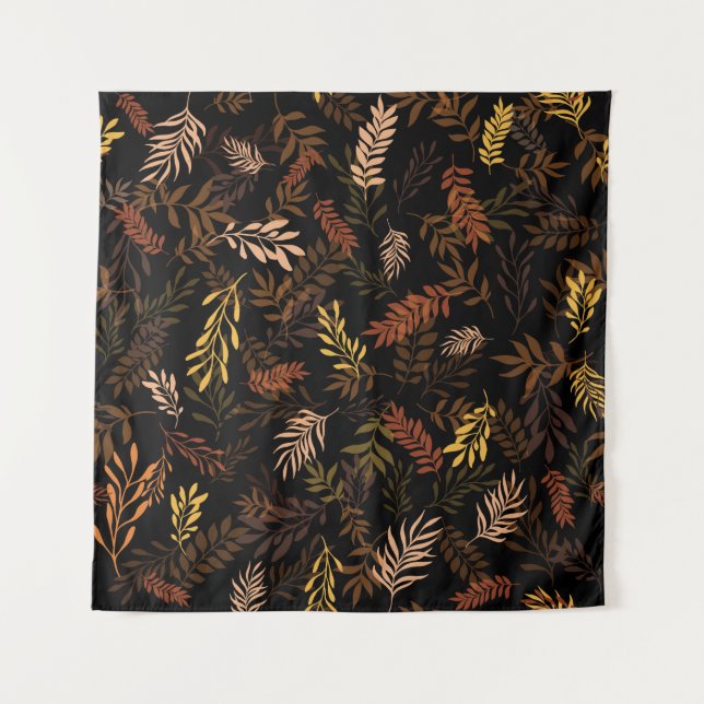 Floral seamless pattern with leaves. Seamless patt Tapestry (Front)