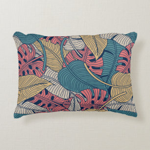 Floral seamless pattern with leaves. tropical back decorative cushion