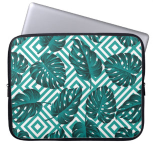 Floral seamless pattern with leaves. tropical back laptop sleeve