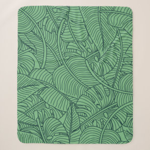 Floral seamless pattern with leaves. tropical back sherpa blanket