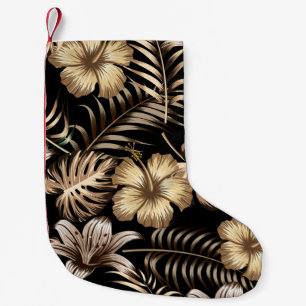 Floral seamless pattern with leaves. tropical back small christmas stocking