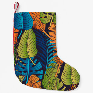 Floral seamless pattern with leaves. tropical back small christmas stocking