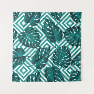 Floral seamless pattern with leaves. tropical back tapestry