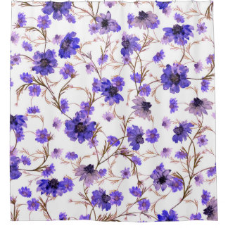Floral seamless pattern with marigold flowers shower curtain