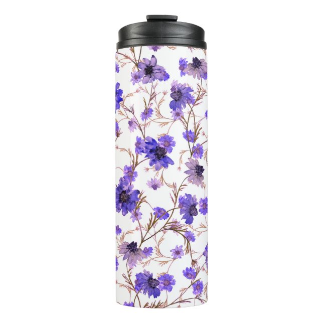 Floral seamless pattern with marigold flowers thermal tumbler (Front)