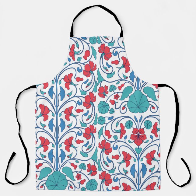 Floral seamless pattern with nasturtium flowers. A Apron (Front)