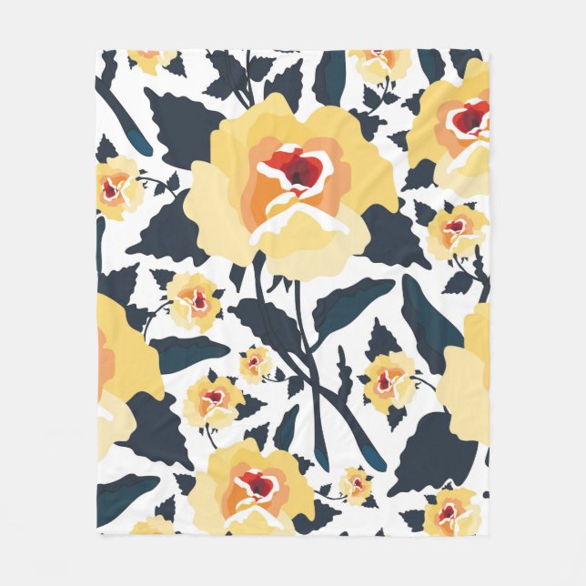 Floral seamless pattern with roses. seamless texti fleece blanket (Front)