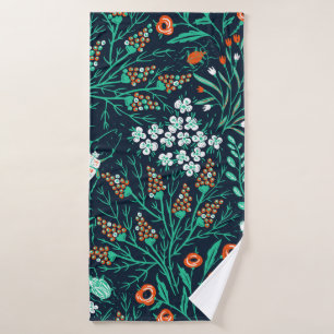 floral seamless pattern with summer blooms and co bath towel