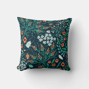  floral seamless pattern with summer blooms and co cushion