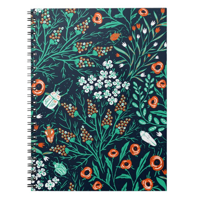  floral seamless pattern with summer blooms and co notebook (Front)