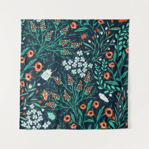 floral seamless pattern with summer blooms and co tapestry