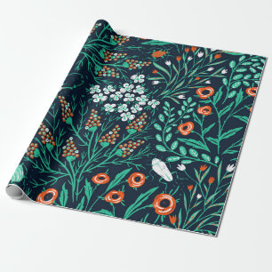  floral seamless pattern with summer blooms and co wrapping paper