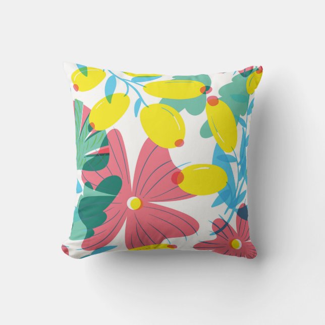 Floral seamless pattern with tranparency elements. cushion (Front)