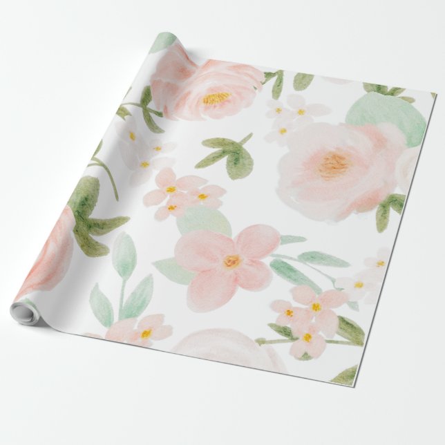 FLORAL SEAMLESS PATTERN WRAPPING PAPER (Unrolled)