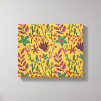 Floral seamless pattern yellow flowers and leaves