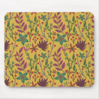 Floral seamless pattern yellow flowers and leaves