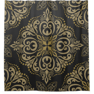 Floral seamless, vintage, botanical design. shower curtain