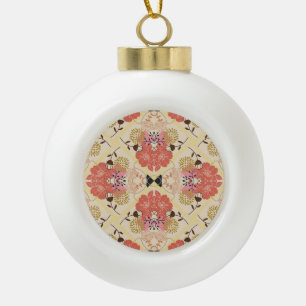 Floral seamless vintage pattern design. ceramic ball christmas ornament