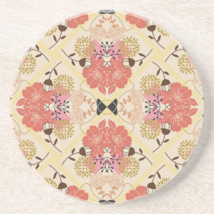 Floral seamless vintage pattern design. coaster