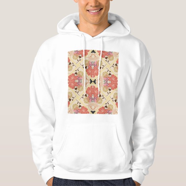 Floral seamless vintage pattern design. hoodie (Front)