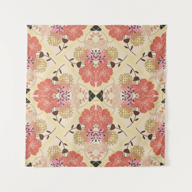 Floral seamless vintage pattern design. tapestry (Front)