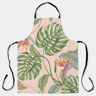 Floral seamless vintage tropical pattern backgroun apron