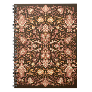Floral seamless vintage tropical pattern backgroun notebook