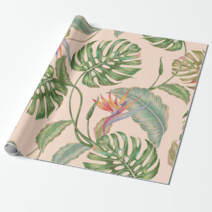 Floral seamless vintage tropical pattern backgroun wrapping paper