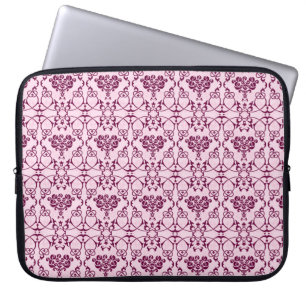 Floral seamless wallpaper rose bouqet pink and bla laptop sleeve