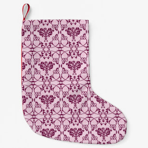 Floral seamless wallpaper rose bouqet pink and bla small christmas stocking