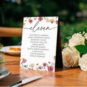 Floral Seating Chart Card   Table Eleven