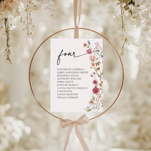 Floral Seating Chart Card | Table Four (Creator Uploaded)