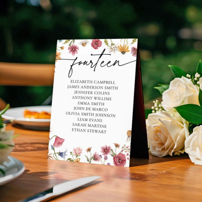 Floral Seating Chart Card | Table Fourteen (Creator Uploaded)