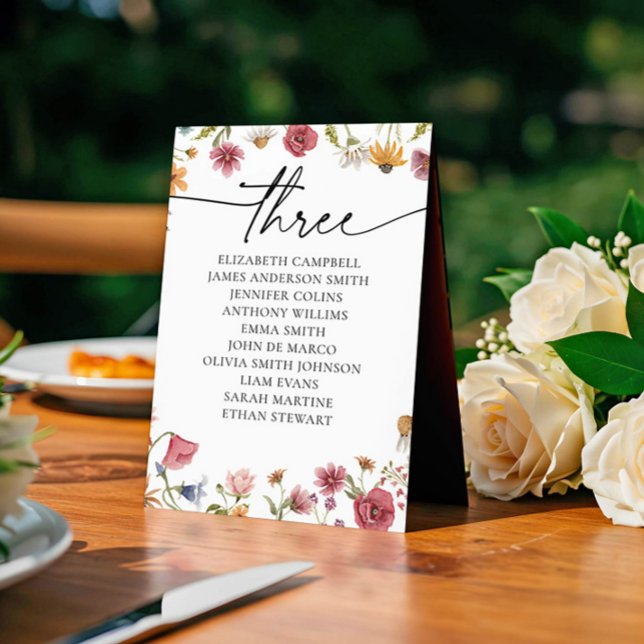 Floral Seating Chart Card | Table Three (Creator Uploaded)