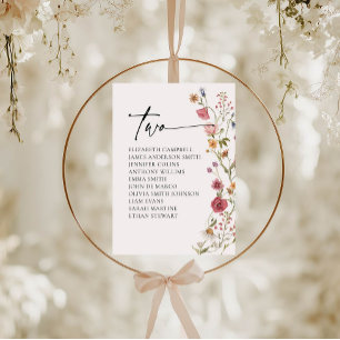 Floral Seating Chart Card Table Two