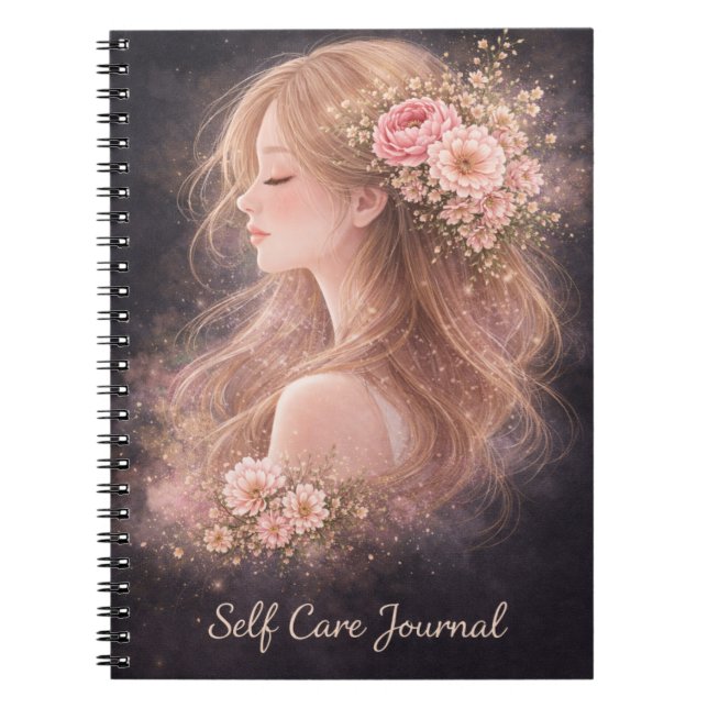 Floral Self Care Journal Notebook |  (Front)