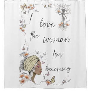 Floral Self Love Gift for Women Shower Curtain
