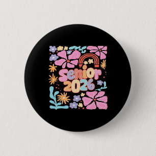Floral Senior 2026 Coquette Bow Cl Of 2026 Graduat 6 Cm Round Badge