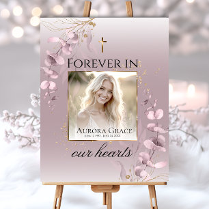 Floral Serenity Funeral Program Card Poster