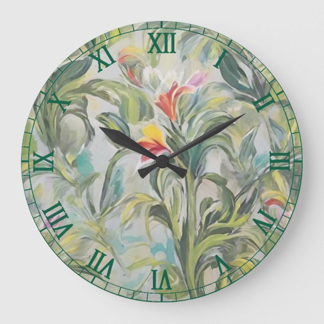 Floral Serenity Large Clock (Front)