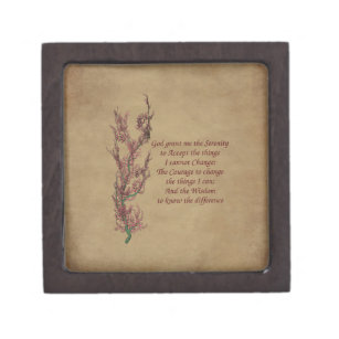 Floral Serenity Prayer Inspirational  Gift Box