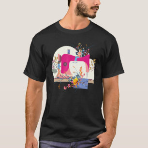 Floral Sewing Machine Seamstress Sew Quilter Sewer T-Shirt