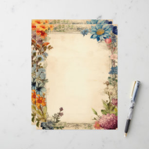 Floral Shabby Chic Junk Journal Antique Paper