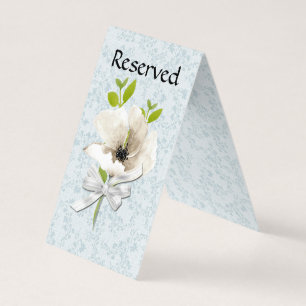Floral Shabby Reserved Wedding Table Tent Card