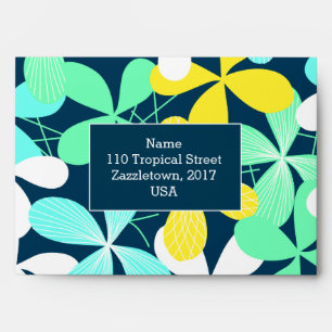 Floral shapes and lines envelope