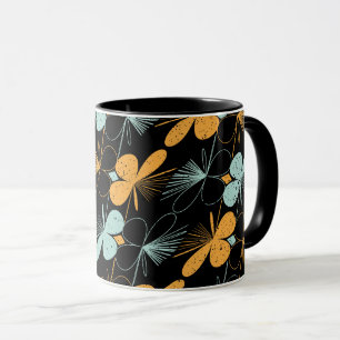 Floral shapes seamless pattern mug