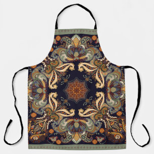 Floral shawl design. Square ornament with decorati Apron